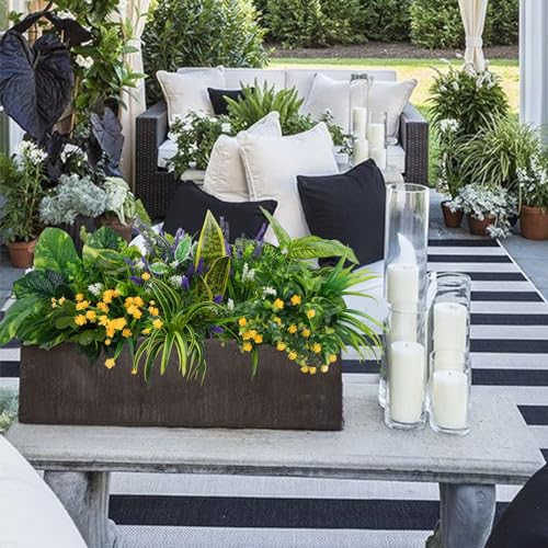 UV Resistant Artificial Lavender Bushes for Outdoor Decor