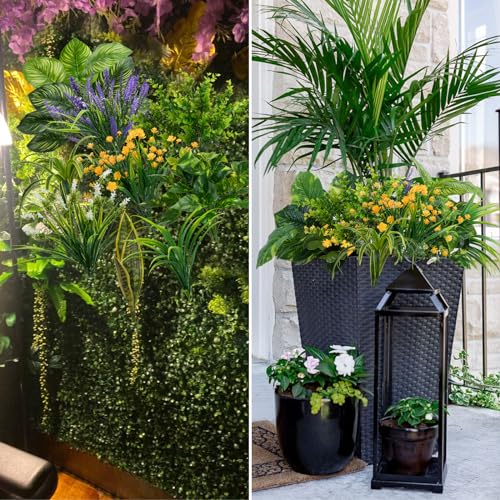 UV Resistant Artificial Lavender Bushes for Outdoor Decor