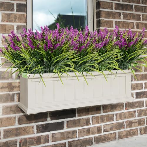 12pcs Artificial Grass and Lavender Flower Plants Set