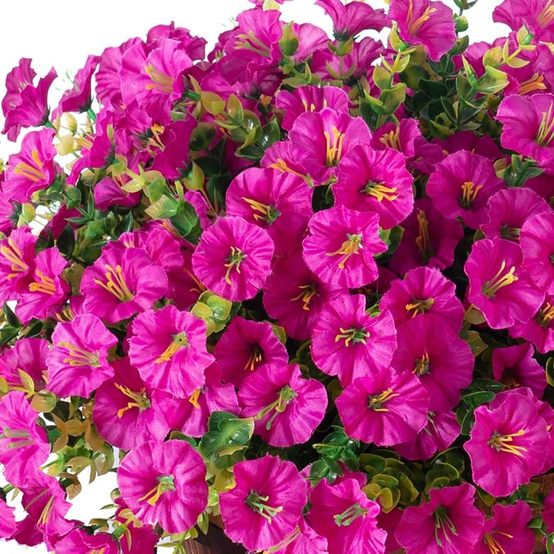Ivydale Artificial Outdoor Morning Glory Fuchsia Silk Flowers, 12 Bundles