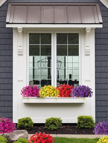 Ivydale Artificial Outdoor Morning Glory Fuchsia Silk Flowers, 12 Bundles