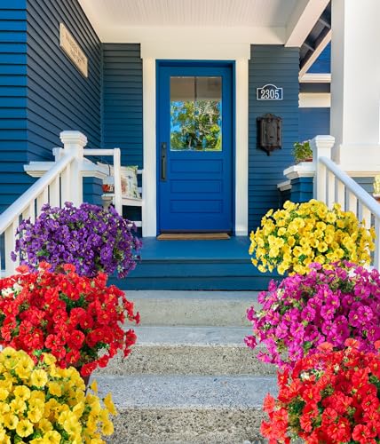 Ivydale Artificial Outdoor Morning Glory Fuchsia Silk Flowers, 12 Bundles