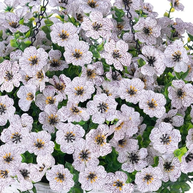 Silk White Daisy Hanging Plants with Eucalyptus Leaves