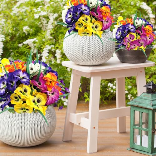 10 Bundles UV Resistant Pansy Flowers for Indoor/Outdoor Décor