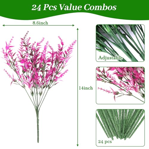 Fuchsia Artificial Lavender Flowers for Indoor & Outdoor Decor
