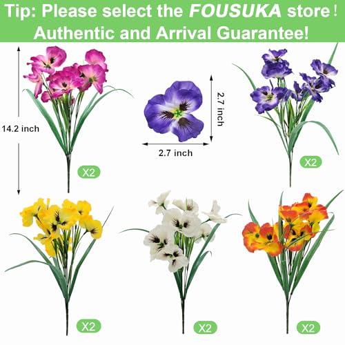 10 Bundles UV Resistant Pansy Flowers for Indoor/Outdoor Décor