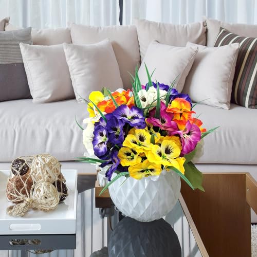 10 Bundles UV Resistant Pansy Flowers for Indoor/Outdoor Décor