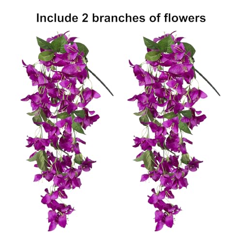 UV Resistant Faux Bougainvillea Flowers, 2PCS for Indoor/Outdoor