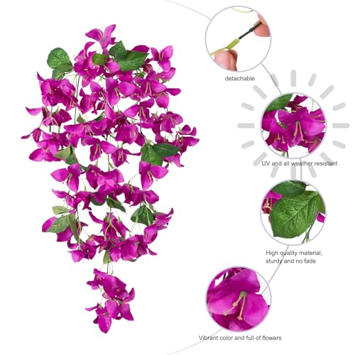 UV Resistant Faux Bougainvillea Flowers, 2PCS for Indoor/Outdoor