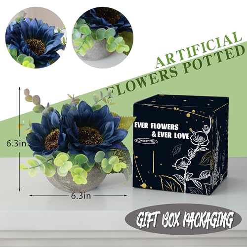 Realistic Small Artificial Sunflower Potted Plant with Vase