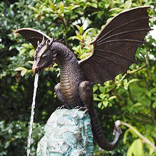 Faruxue Dragon Fountain Sculpture for Yard and Garden