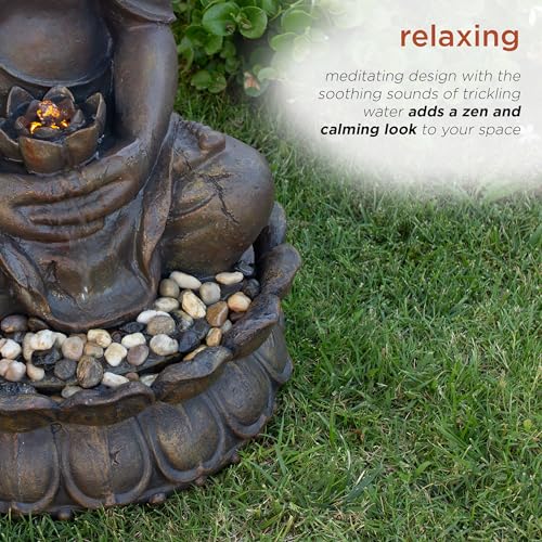 Alpine Corporation Outdoor Buddha Statue Waterfall Fountain, 33