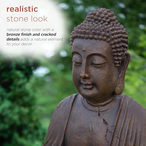 Alpine Corporation Outdoor Buddha Statue Waterfall Fountain, 33