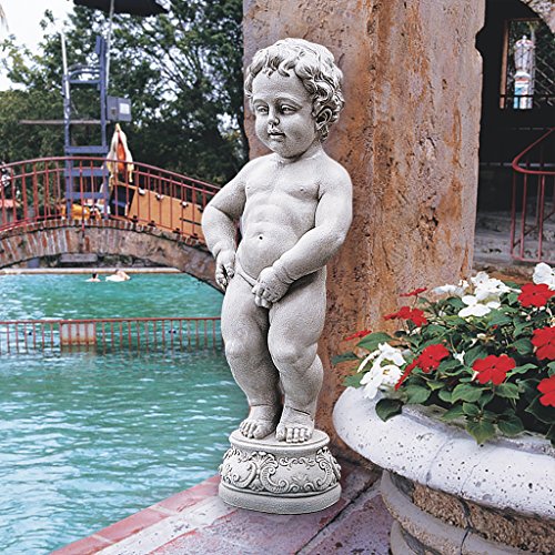 Toscano Manneken Boy Piped Pond Spitter Statue - Antique Stone