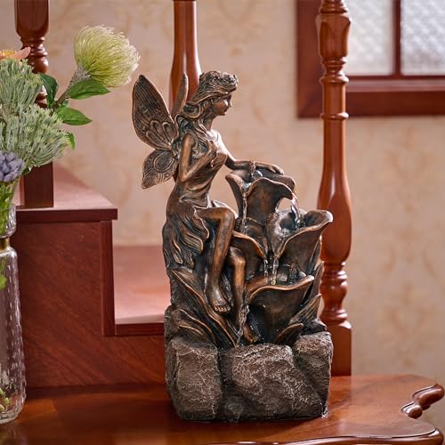 Large Fairy Garden Water Fountain with LED Lights