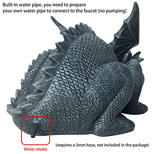 Dragon Fountain Statue: Resin Water Spray Sculpture for Garden