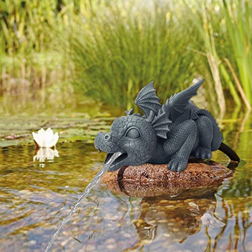 Dragon Fountain Statue: Resin Water Spray Sculpture for Garden