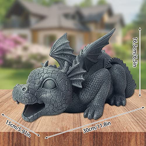 Resin Dragon Fountain for Outdoor Garden Decor (Running)