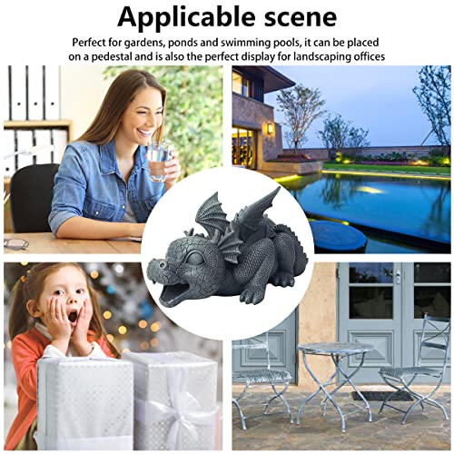 Resin Dragon Fountain for Outdoor Garden Decor (Running)