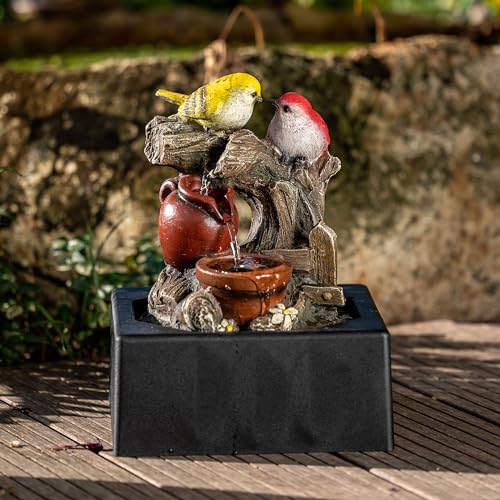 TERESA'S COLLECTIONS Tabletop Water Fountain with LED Light