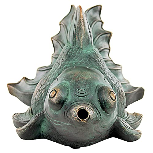 Butterfly Koi Piped Spitter Statue for Indoor/Outdoor Decor