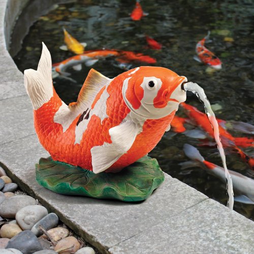 Asian Koi Piped Spitter Statue for Beautiful Decor