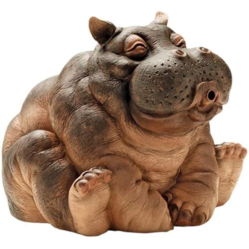 Realistic Hippo Pond Spitter Statue for Garden Decoration