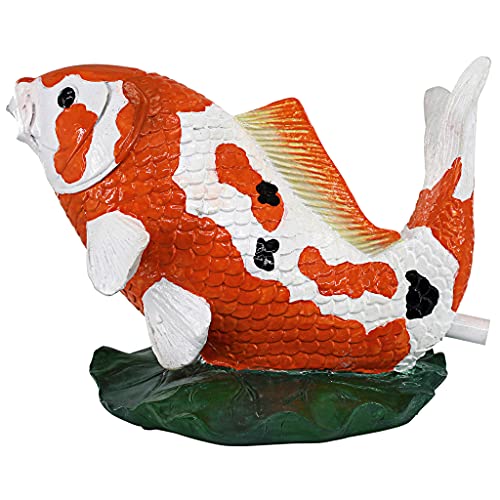 Asian Koi Piped Spitter Statue for Beautiful Decor