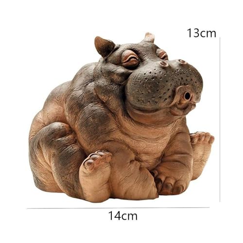 Realistic Hippo Pond Spitter Statue for Garden Decoration