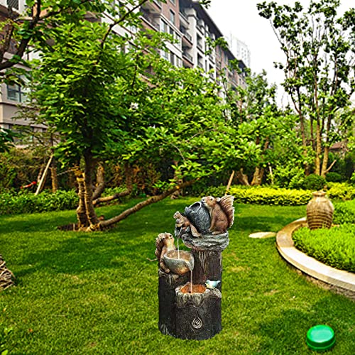 Solar Squirrel Sculpture with Light for Garden Decorating