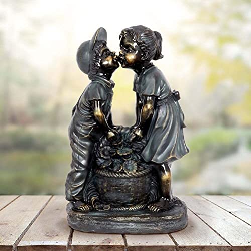 Boy and Girl Garden Statues for Patio Decor