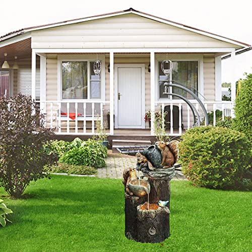 Solar Squirrel Sculpture with Light for Garden Decorating