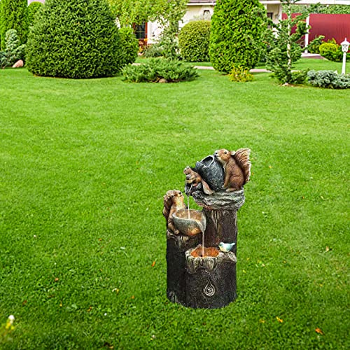 Solar Squirrel Sculpture with Light for Garden Decorating