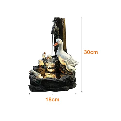 Solar Powered Squirrel Sculpture Water Feature with LED Light