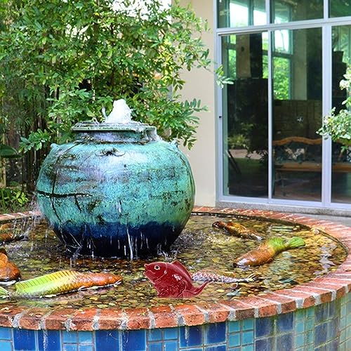 Ceramic Carp Water Fountain for Indoor & Outdoor Decor