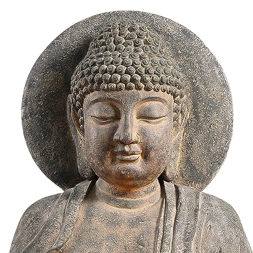 Teamson Home Buddha Zen Fountain with LED Light, 28