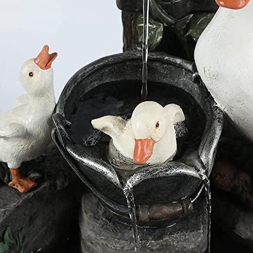 Squirrel/Duck Solar Water Feature Sculpture with LED Light