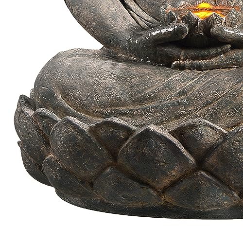 Teamson Home Buddha Zen Fountain with LED Light, 28