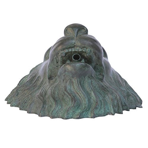 Florentine Lion Head Spouting Wall Sculpture, Bronze/Verdigris