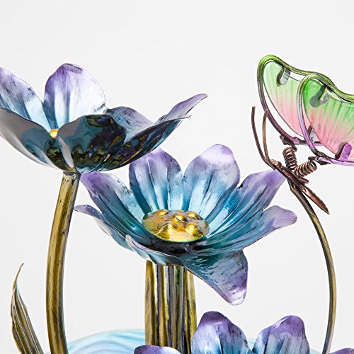 Iridescent Glass Butterfly Fountain Sculpture - Indoor/Outdoor Décor