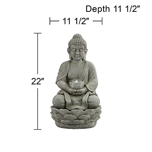 Sitting Buddha Outdoor Zen Water Fountain with LED