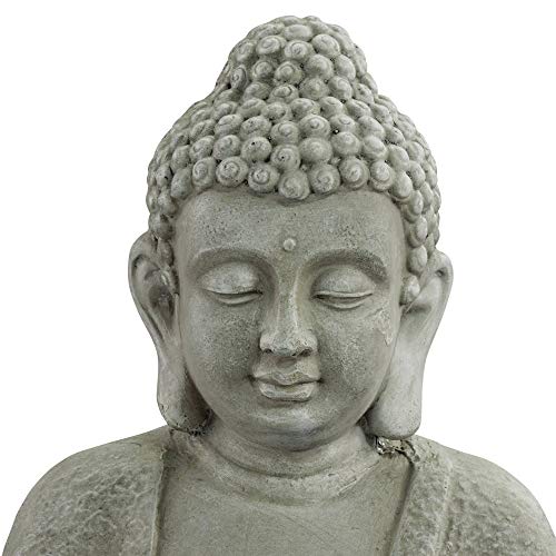 Sitting Buddha Outdoor Zen Water Fountain with LED