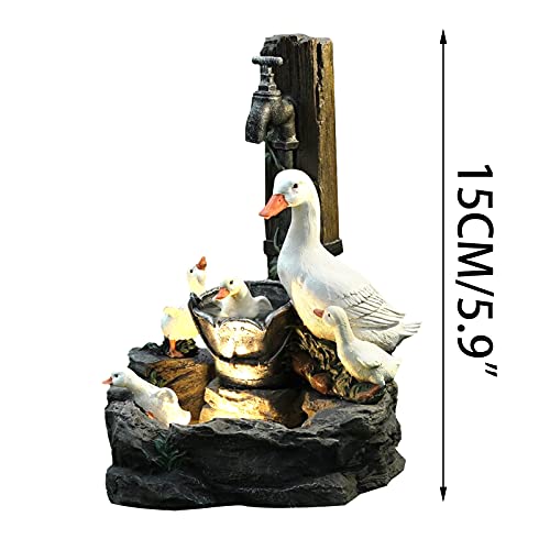 Rustic Duck Water Fountain for Indoor & Outdoor Decor