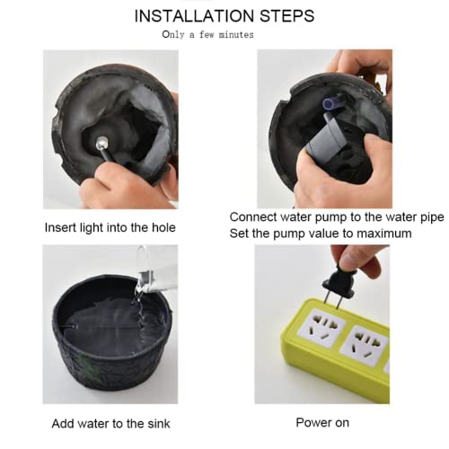 LED Light Tabletop Buddha Hand Water Fountain Zen Relaxation