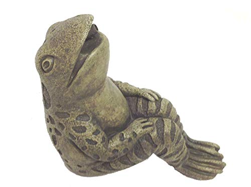 Frog Pond Spitter Stone Statue - Water Garden Accent