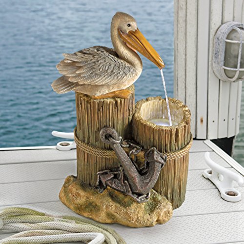 Pelican Seashore Roost LED Water Fountain for Garden