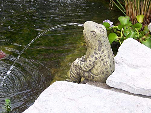 Frog Pond Spitter Stone Statue - Water Garden Accent