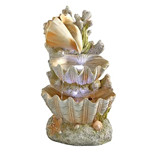 Ocean's Bounty Seashell Coastal Garden 20" Cascading Fountain