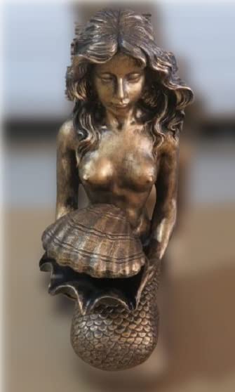 Gold Finish Mermaid Water Feature Fountain for Gardens