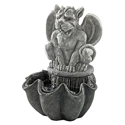Gothic Gargoyle Statue Tabletop Water Fountain Decor